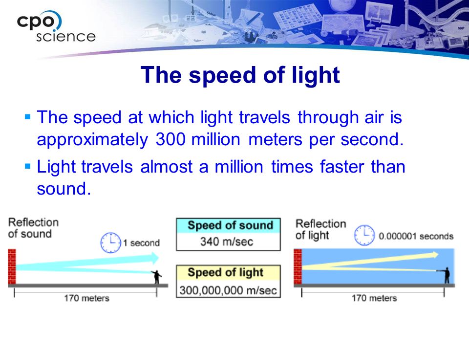 Properties of Light. The speed of light  The speed at which light travels  through air is approximately 300 million meters per second.  Light  travels. - ppt download