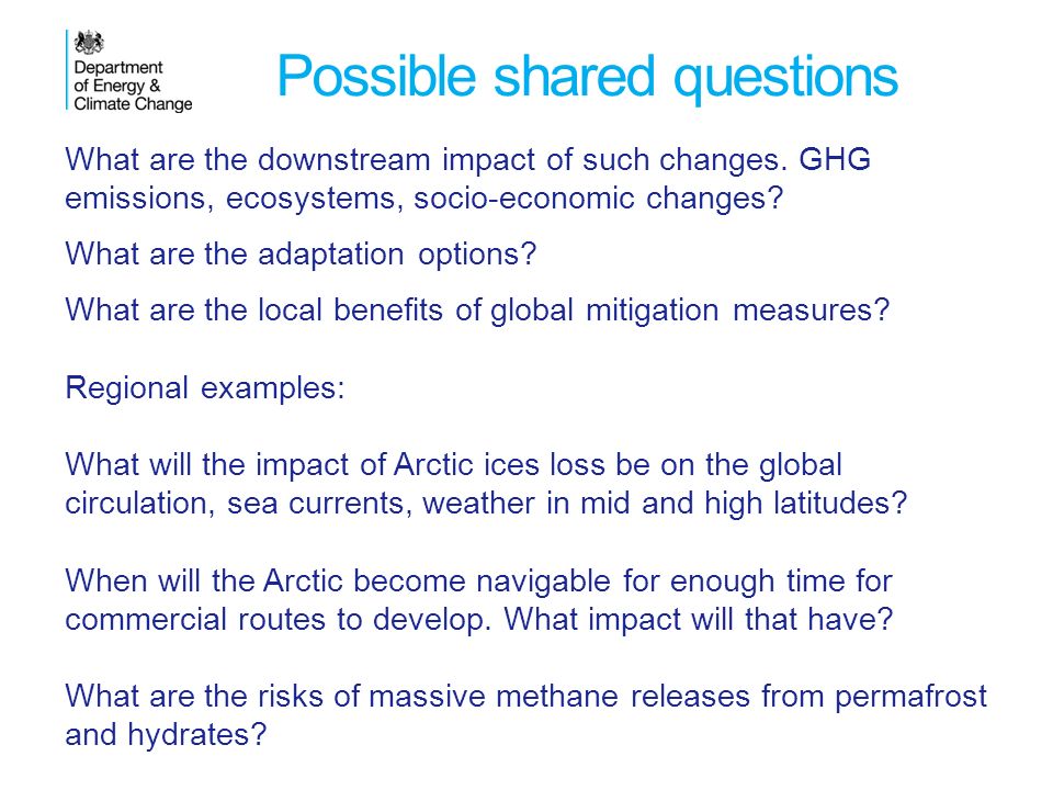 Possible shared questions What are the downstream impact of such changes.