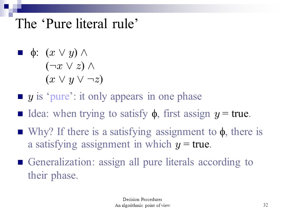 Daniel Kroening And Ofer Strichman 1 Decision Procedures An Algorithmic Point Of View Basic Concepts And Background Ppt Download