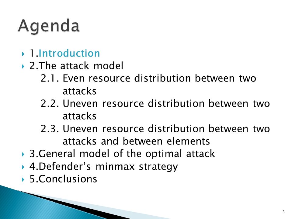  1.Introduction  2.The attack model 2.1. Even resource distribution between two attacks 2.2.