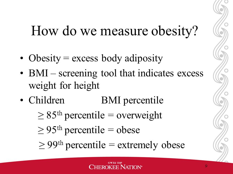 Childhood Obesity in the Cherokee Nation CDR David Gahn, MD, FACOG ...