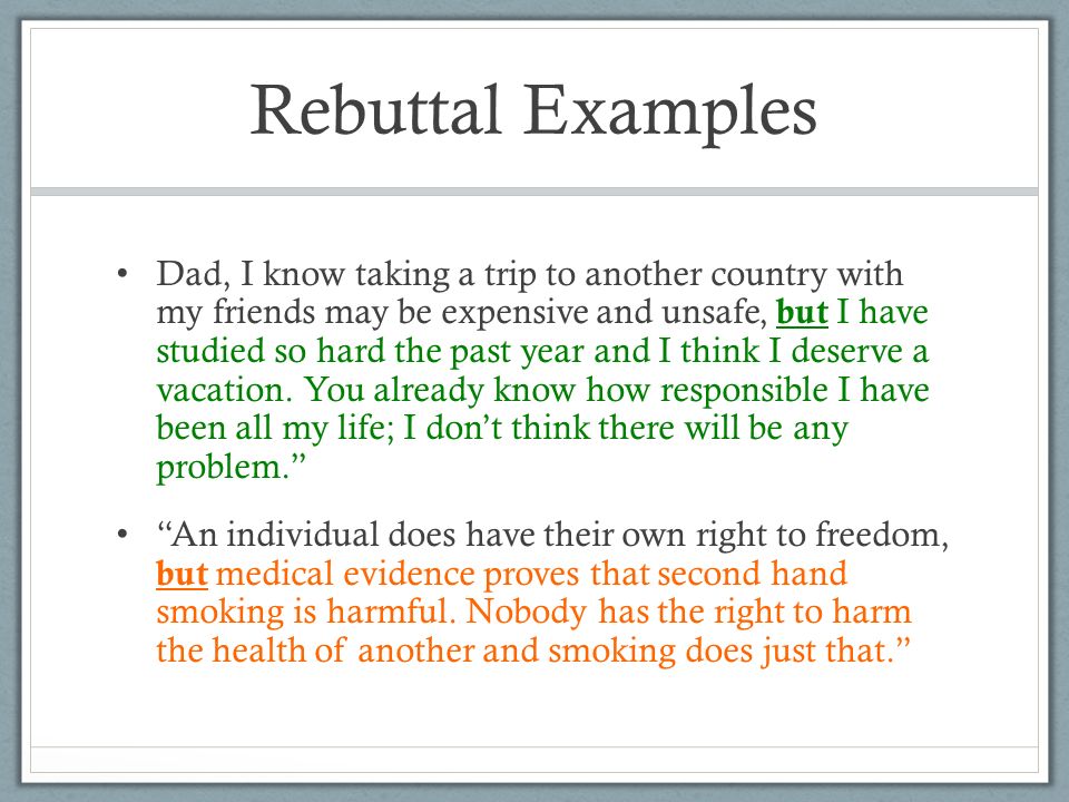 rebuttal examples