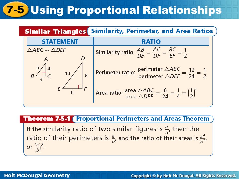 Holt McDougal Geometry 7 5 Using Proportional Relationships