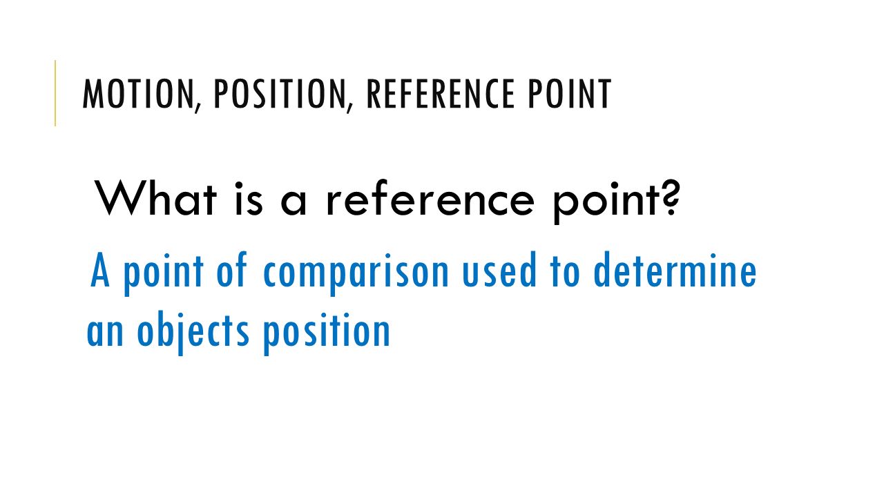 What is a reference point What is a reference point