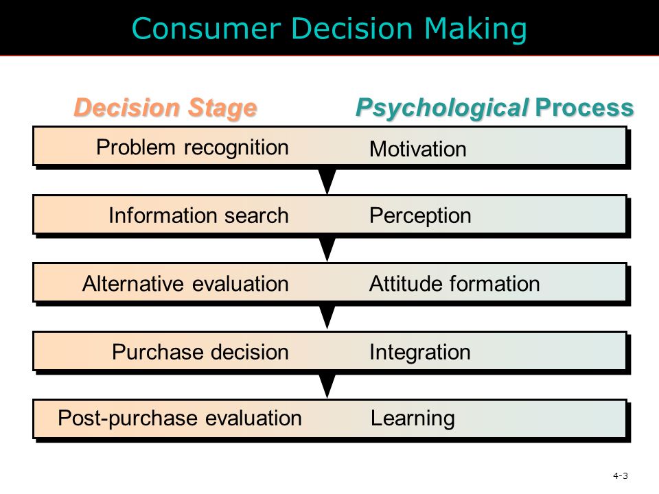 Psychological process. Consumer behaviour evaluation of alternatives. Psychological processes.