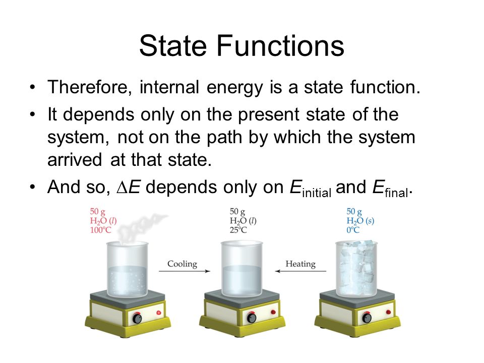 State Functions Therefore, internal energy is a state function.