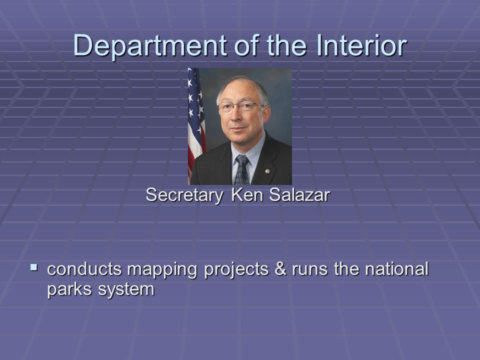 Department Of The Interior Secretary Ken Salazar Secretary