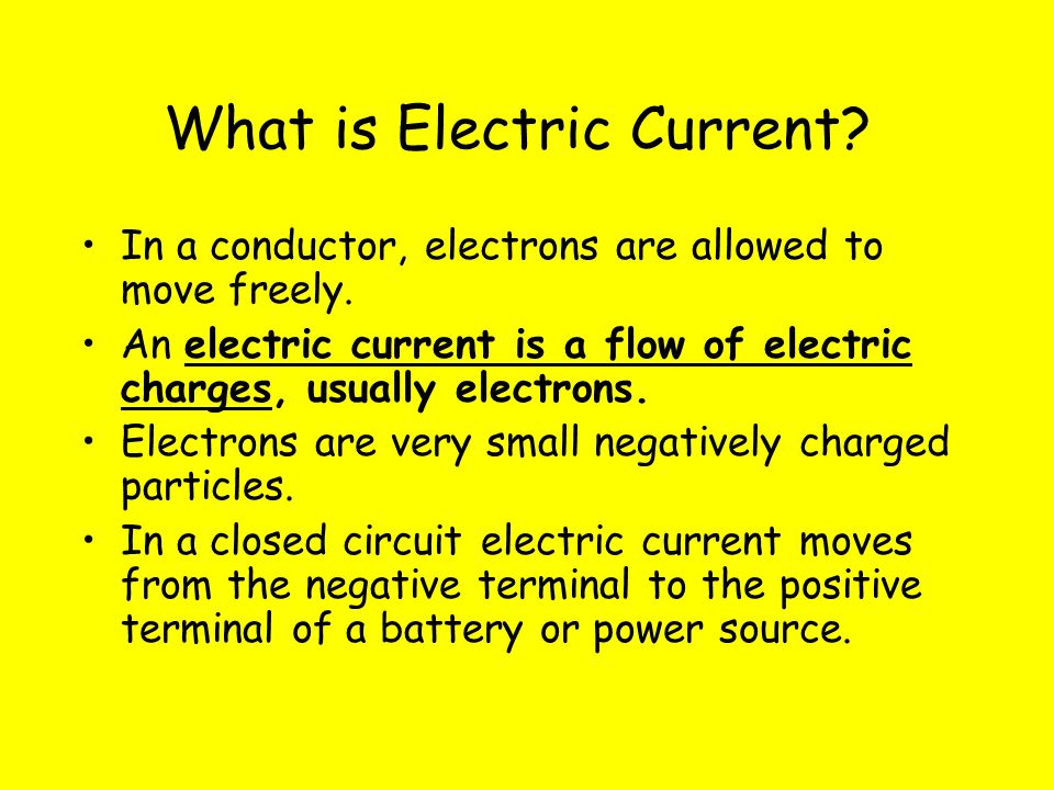 What is meant sale by electric current