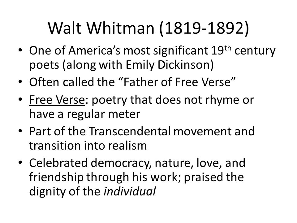 walt whitman poems about nature