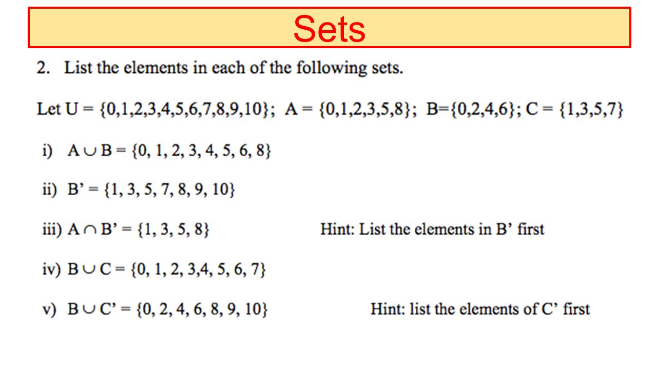 Sets The Universal Complement Sets Let The Universal Set Be U U 1 2 3 4 5 6 7 8 9 And A Set A 2 3 4 5 6 Then The Complement Ppt Download