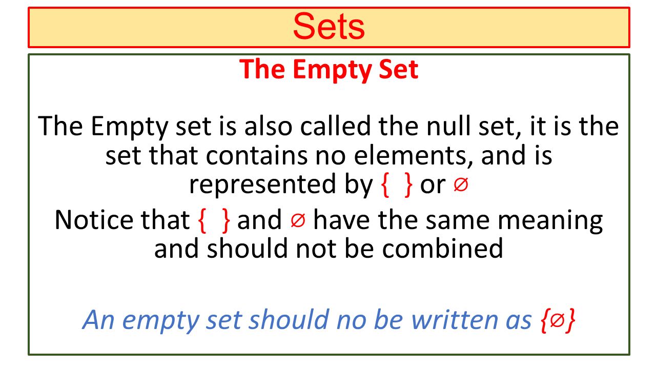 Sets. The Universal & Complement Sets Let the Universal Set be U U = { 1,  2, 3, 4, 5, 6, 7, 8, 9} and a set A = { 2,3,4,5,6}. Then, the complement. -  ppt download