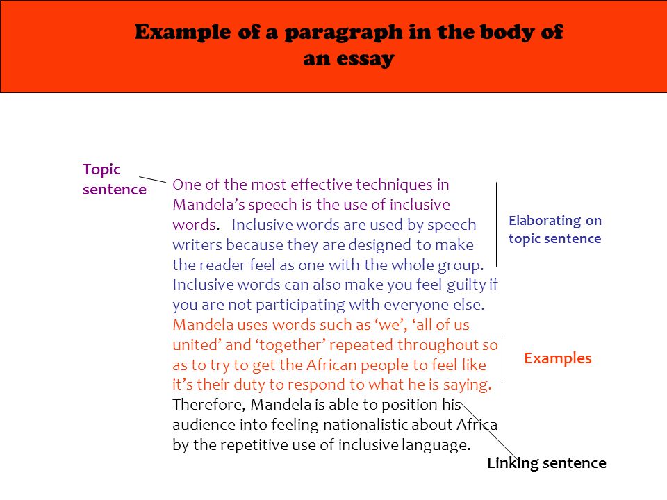 Example of a paragraph in the body of an essay One of the most effective te...