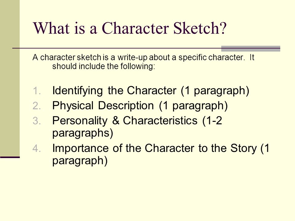 how to write a character description essay