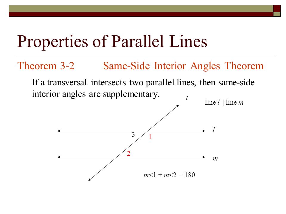 Properties Of Parallel Lines Transversal Line That