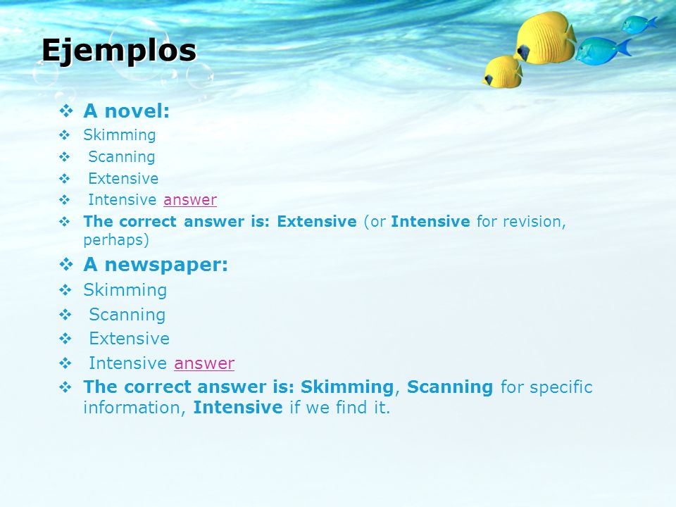Skimming Y Scanning Ejemplos En Ingles