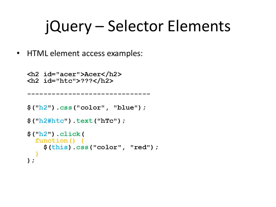 JQuery “write less, do more”. jQuery - Introduction Simply a JavaScript ...
