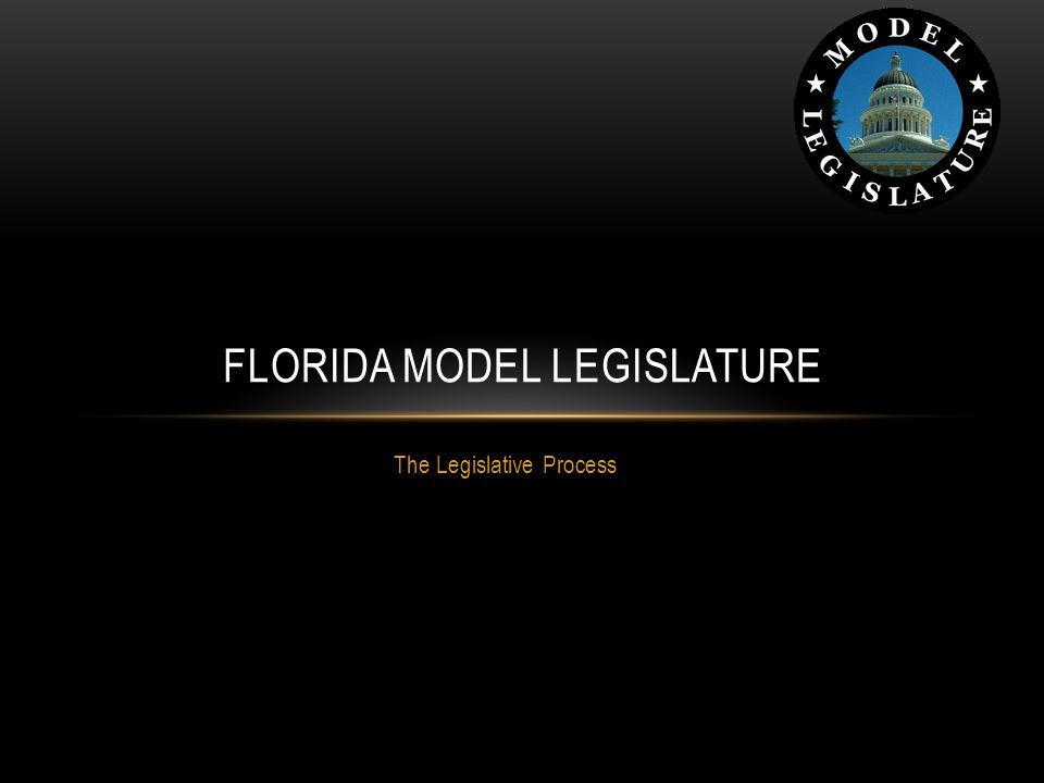 The Legislative Process FLORIDA MODEL LEGISLATURE