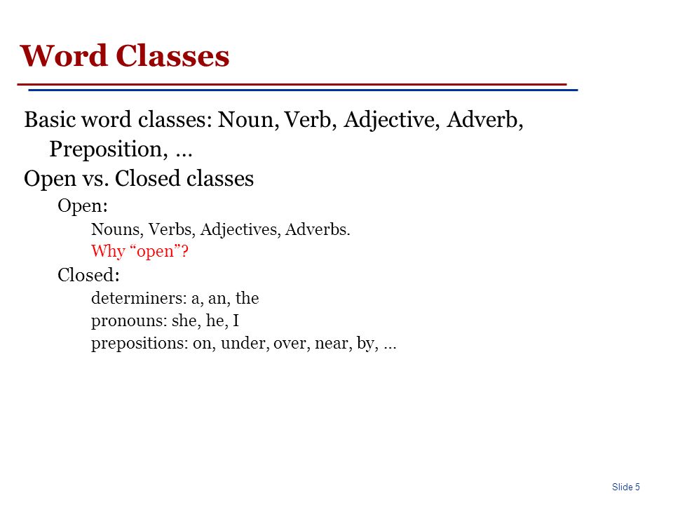 Word Classes, Open and Closed Class Words, Basic English Grammar, English  with Wasanti