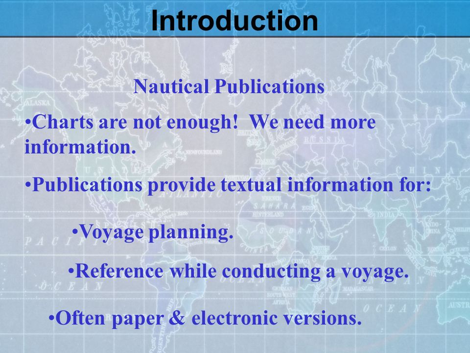 Introduction To Electronic Chart Navigation