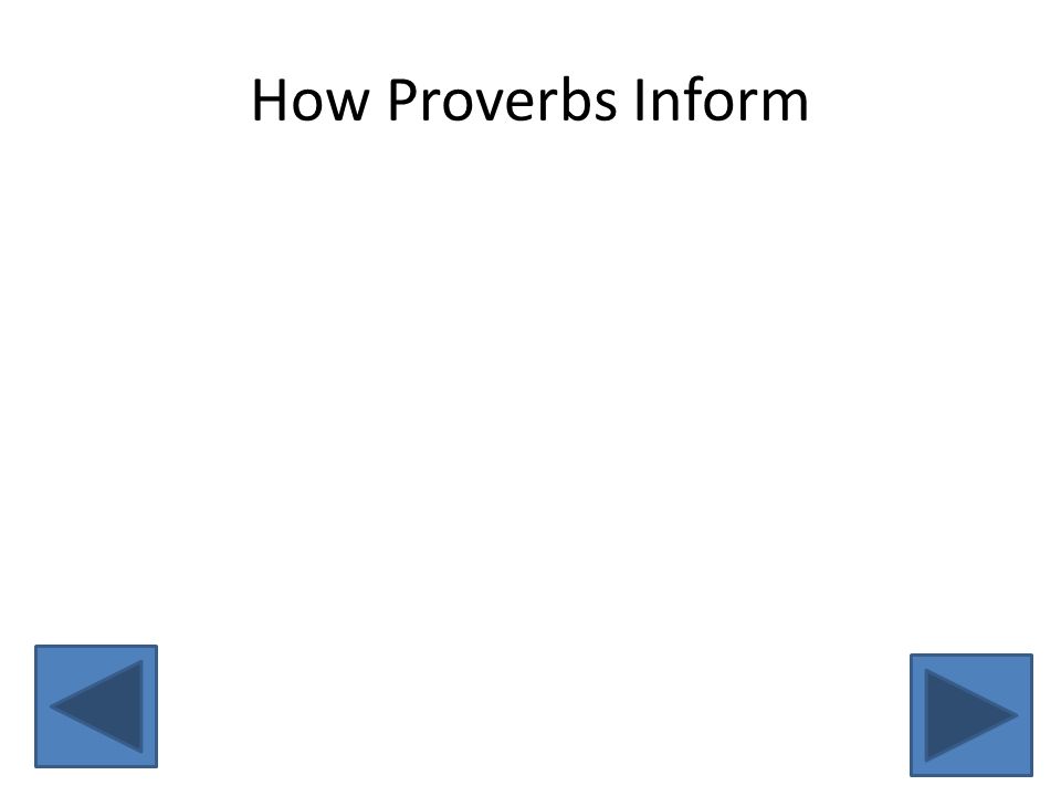 How Proverbs Inform