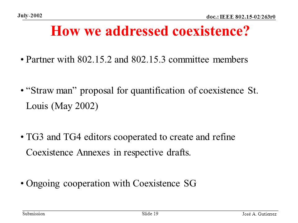 doc.: IEEE /263r0 Submission José A.