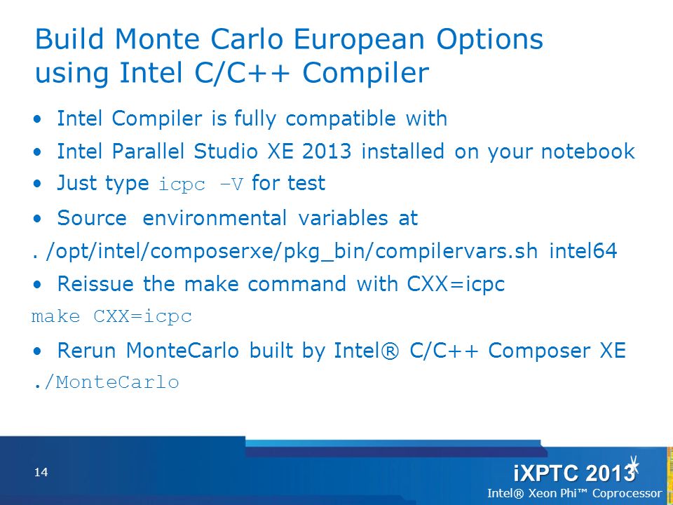 intel c compiler command