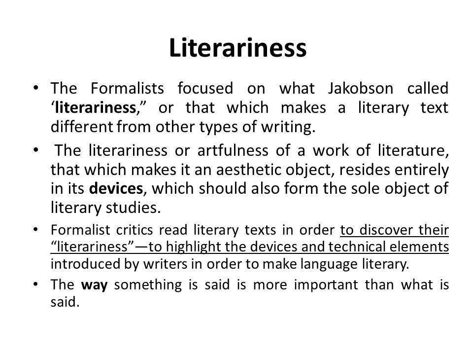 Literary Criticism Ii Russian Formalism Russian Formalism Is The European Counterpart Of The Anglo American New Criticism It Is A School Of Literary Ppt Download