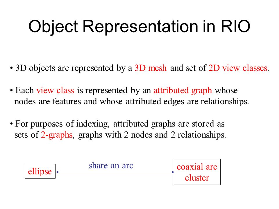 Object Representation in RIO 3D objects are represented by a 3D mesh and set of 2D view classes.