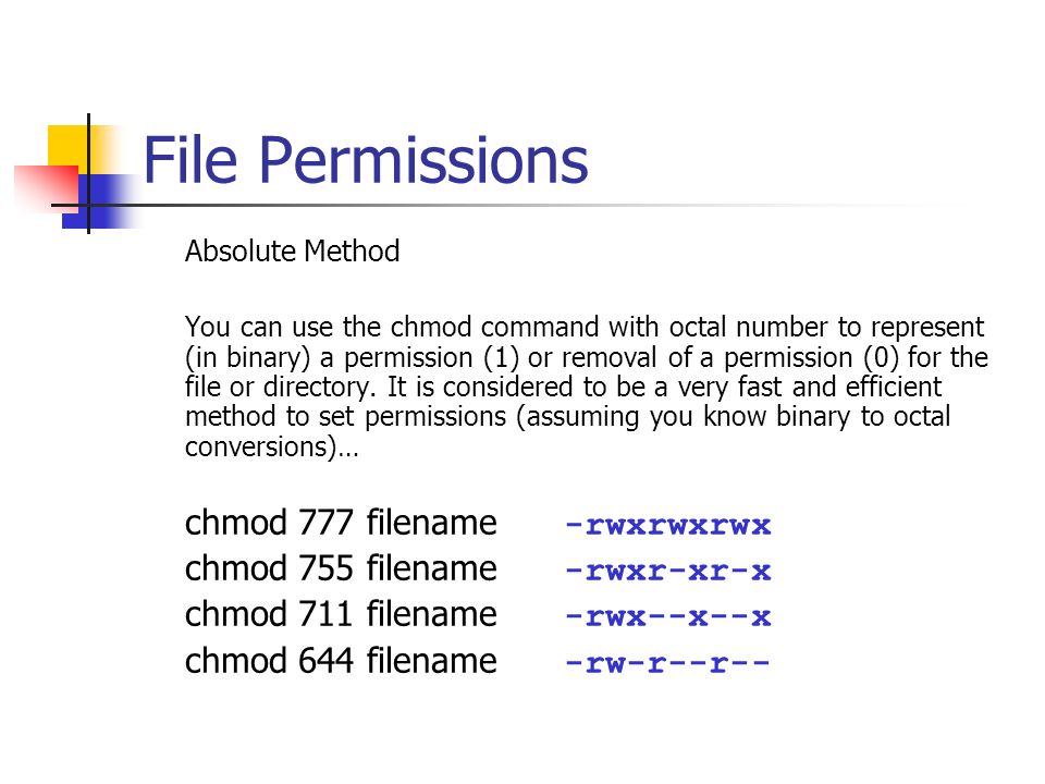 Bif703 File Permissions As You Recall From Our Previous Notes That Unix Linux Recognizes Everything As A File Regular Files To Store Data Programs Ppt Download
