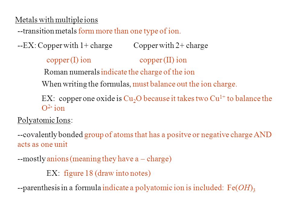 Note Guide 4 3 Naming Pounds Writing Formulas Describing Ionic Pounds Name Of An Ionic Pound Must Distinguish The Pound From Other Ionic Ppt Download