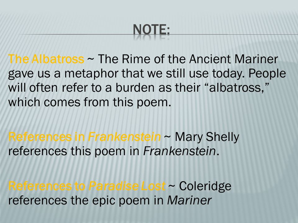 figurative language in the rime of the ancient mariner