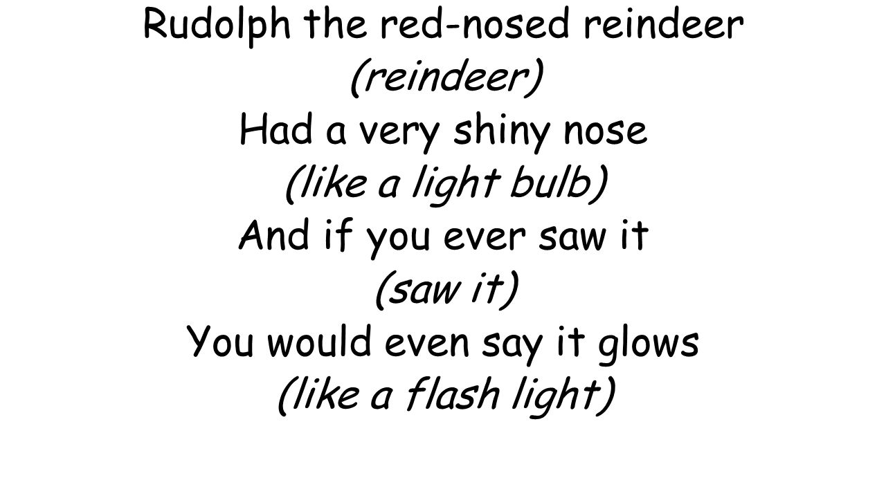 Rudolph The Red Nosed Reindeer Reindeer Had A Very Shiny Rudolph The Red Nosed Reindeer Reindeer Had A Very Shiny
