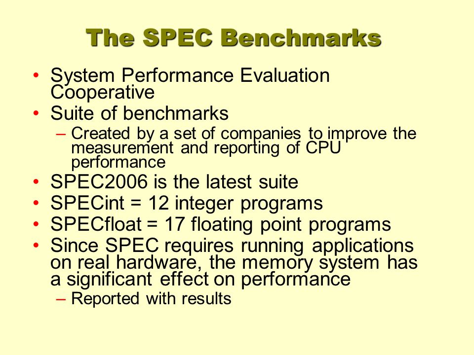 CMSC 611: Advanced Computer Architecture Performance & Benchmarks Some ...