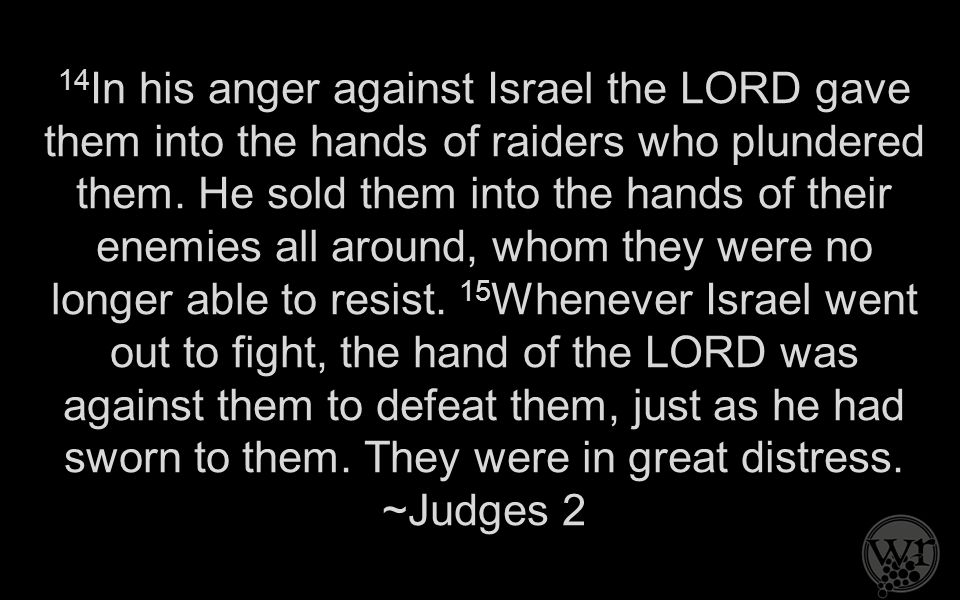 14 In his anger against Israel the LORD gave them into the hands of raiders who plundered them.