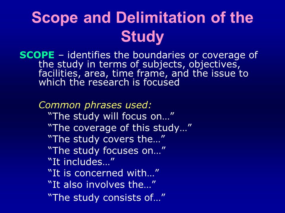scope and delimitation sample qualitative research