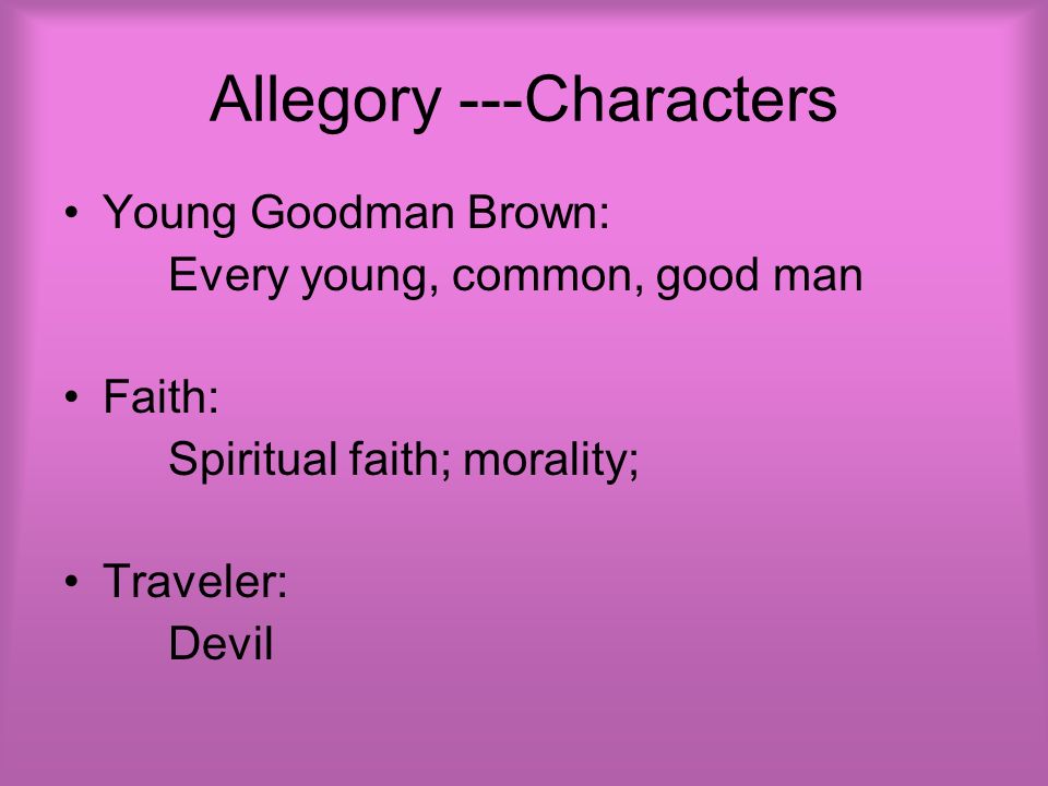 characters in young goodman brown