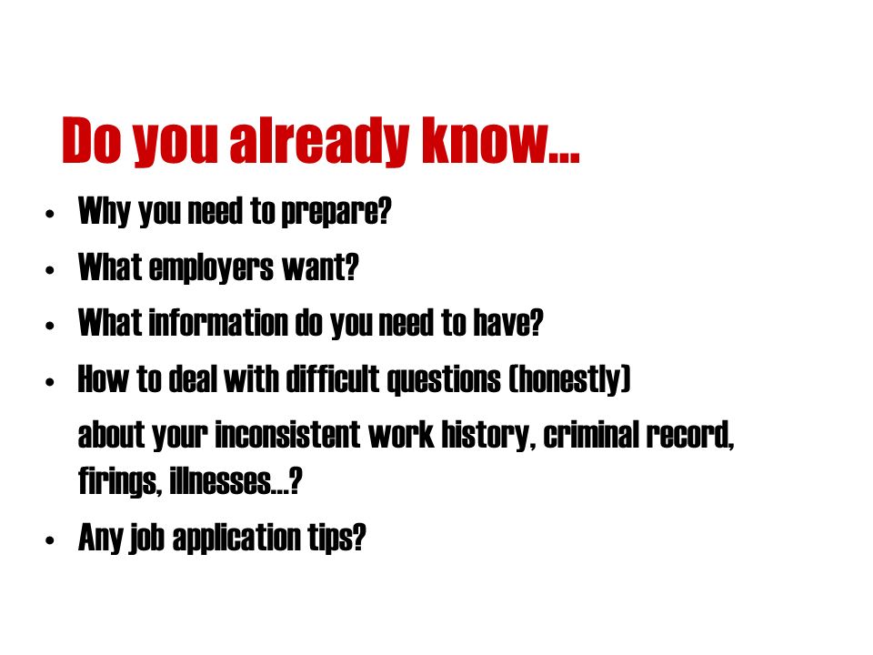 job applications tips pep talk pre employment preparation ppt tips for job applications
