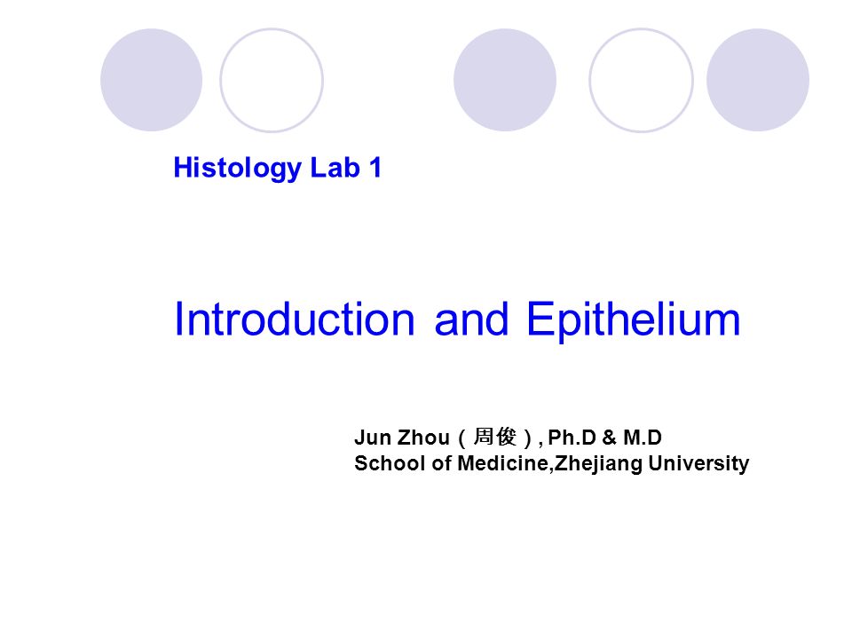Histology Lab 1 Introduction and Epithelium Jun Zhou （周俊）, Ph.D & M.D School of Medicine,Zhejiang University