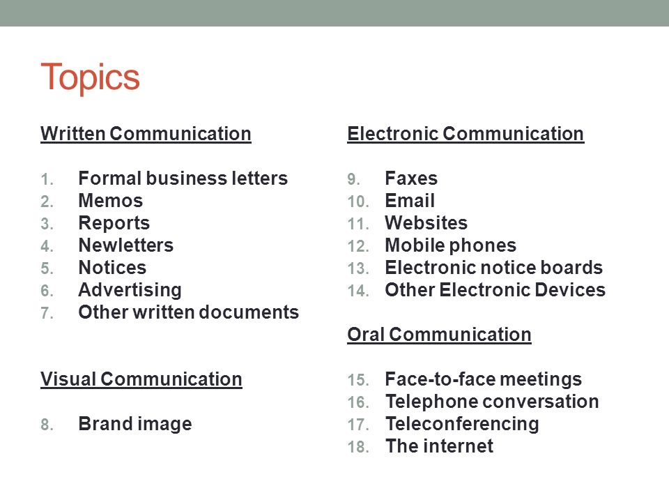 choosing appropriate forms of communication objectives from the forms of communication