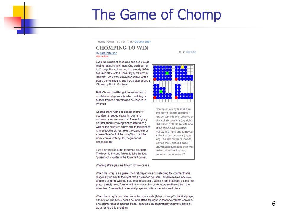 6 The Game of Chomp