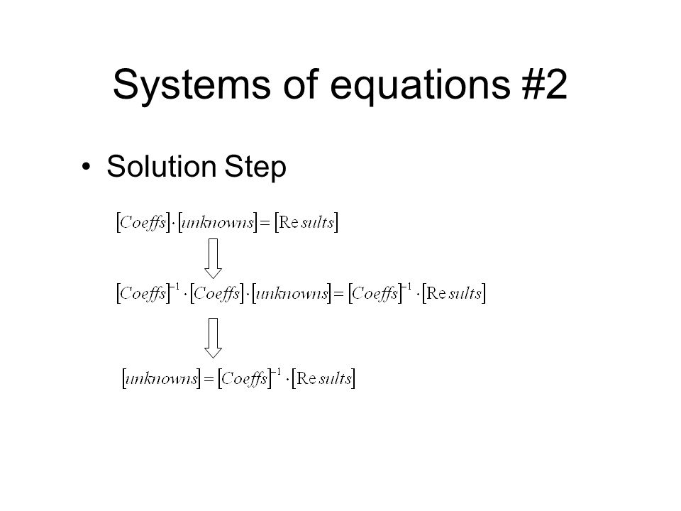 Systems of equations #2 Solution Step