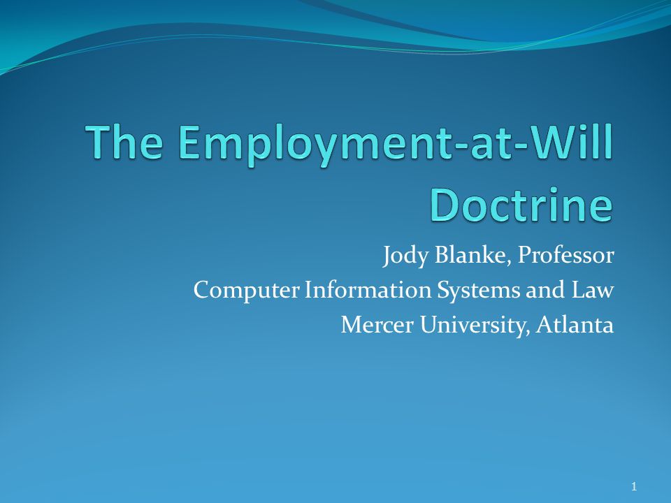 Jody Blanke, Professor Computer Information Systems and Law Mercer University, Atlanta 1