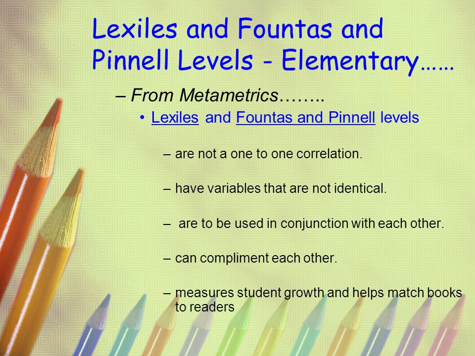 Reading Level Conversion Chart Fountas And Pinnell And Lexile