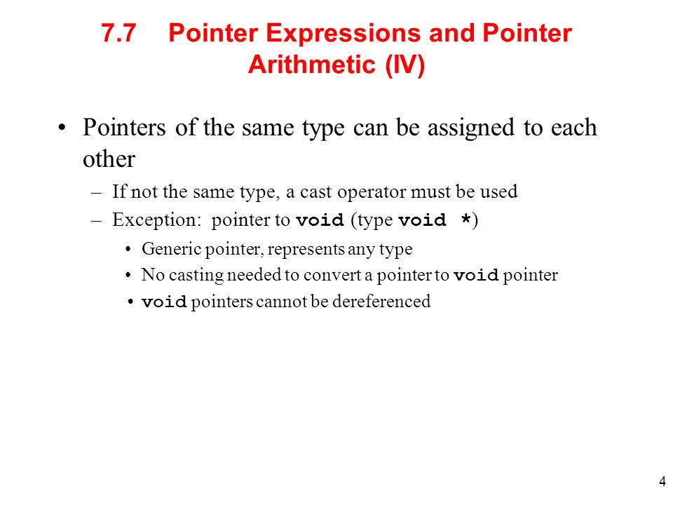 1 7 7pointer Expressions And Pointer Arithmetic Arithmetic Operations Can Be Performed On Pointers Increment Decrement Pointer Or Add An Integer Ppt Download