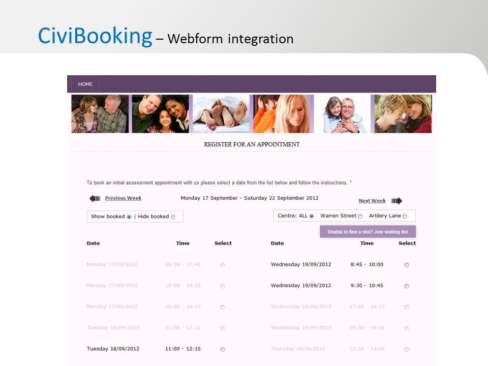 CiviBooking – Webform integration