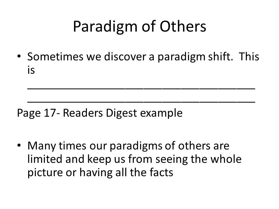 Paradigm Example