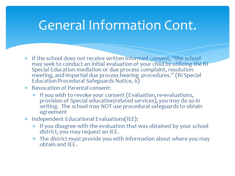 Informed Consent In Special Education >> Your Rights An Overview Of Special Education Laws Presented By The Informed Consent In Special Education >> Your Rights An Overview Of Special Education Laws Presented By The