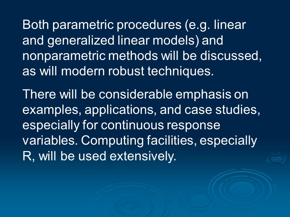 Both parametric procedures (e.g.