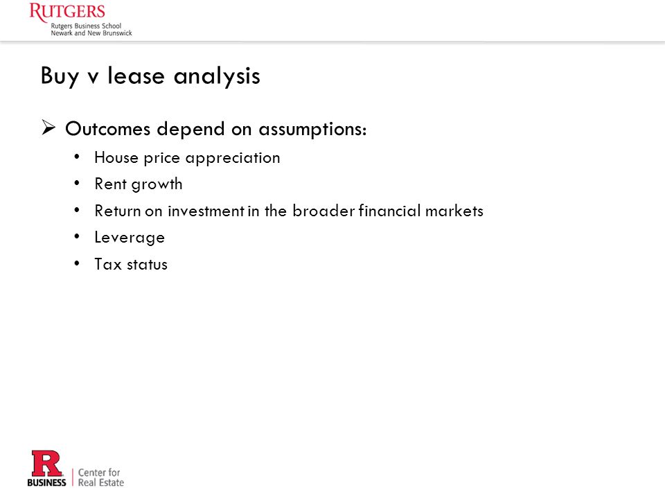 real estate finance residential decision making buy or lease ppt buy v lease