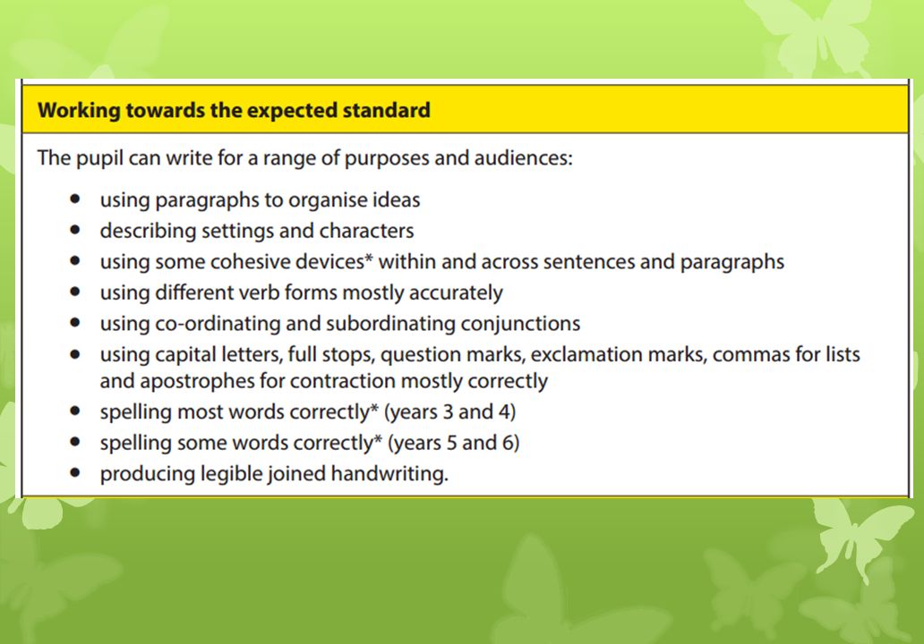 Writing Mark Scheme Strands:  Sentence structure and punctuation  Text structure and organisation  Composition and effect
